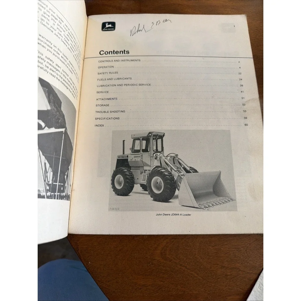John Deere 644-A Loader OM-T41431 Issue D3 Operator's Manual